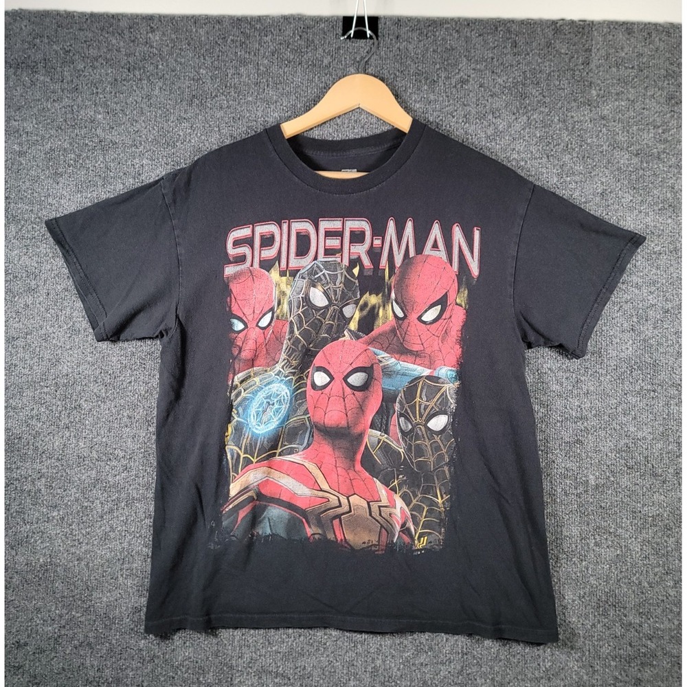 Spider-Man No Way Home 2021 Five Spider-Men T-Shirt Large (Fits Medium) Marvel